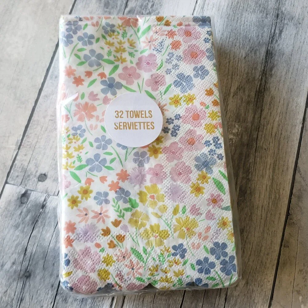 NWT - Meri Meri Floral Paper Napkins or Towels (32ct)